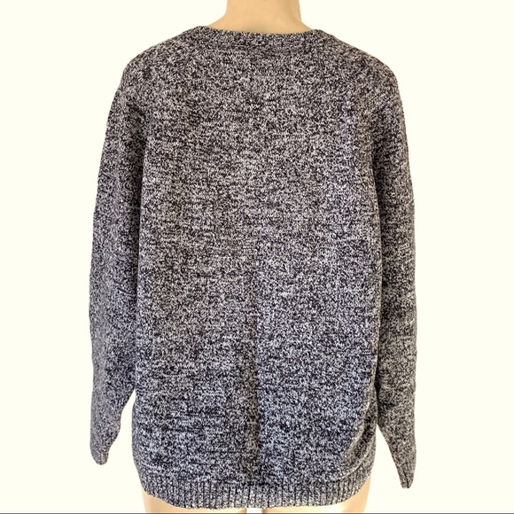 Tabi 🇨🇦 Cotton Black Speckled Pullover Jersey V-Neck Long Sleeve Sweater - Picture 2 of 3